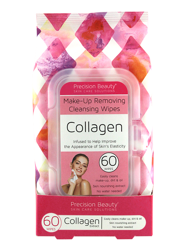 Precision Beauty Make Up Removing Cleansing Wipes, Collagen 60ct