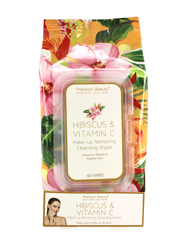 MAKE UP REMOVING CLEANSING WIPES, HIBISCUS & VITAMIN C 60CT
