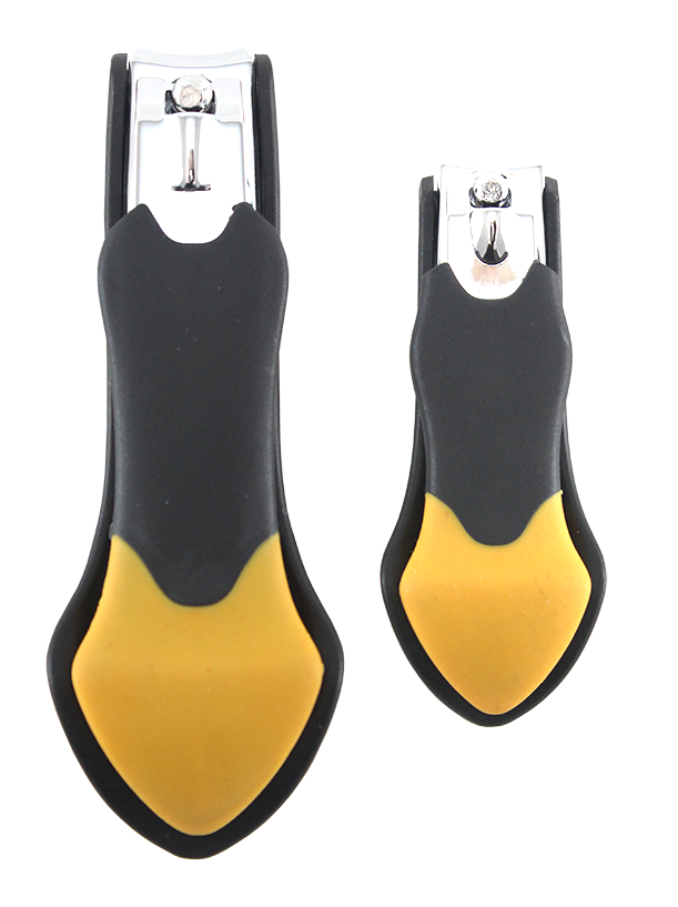 Precision Tools 2pc Extra Large Nail Clipper Set on Double Blister. Black w/ Orange