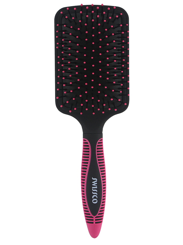 PADDLE HAIR BRUSH WITH SOFT TOUCH TEXTURED GRIP