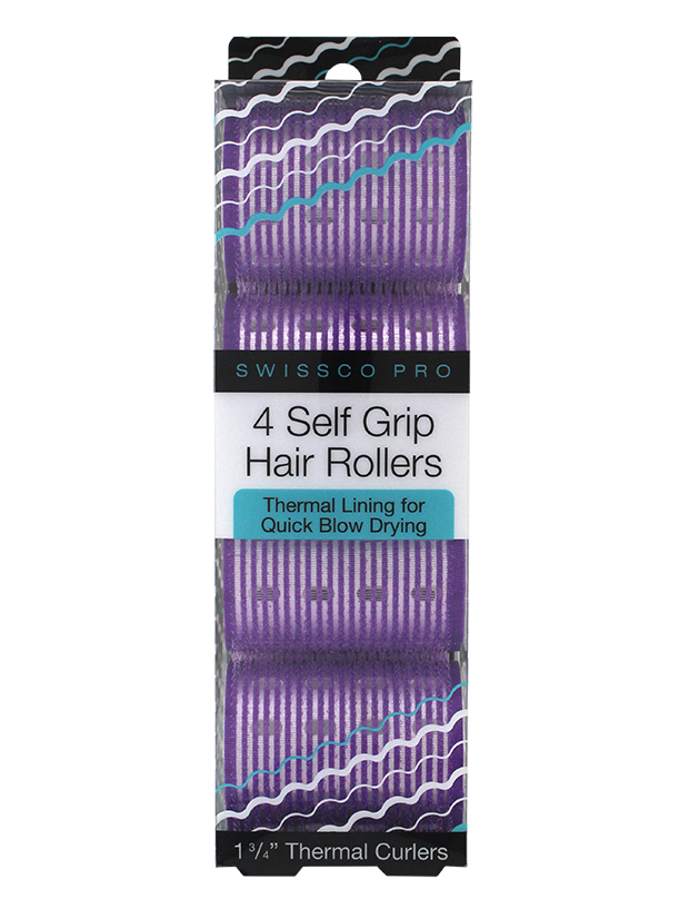 4 Pack Thermal Self Grip Hair Rollers 1.75"
