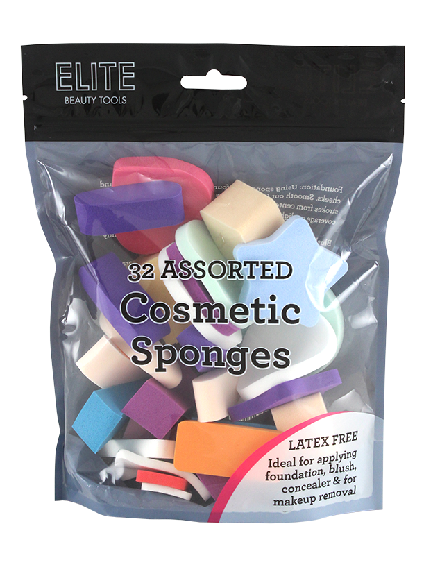 Elite Cosmetic Sponges 24 Count Assorted