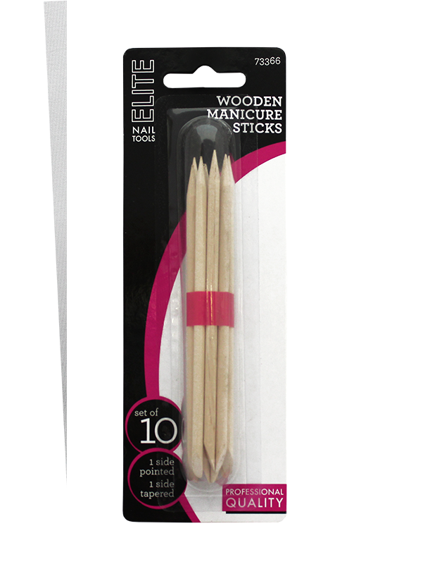 Elite Wooden Manicure Sticks 11.5CM 10 Pack