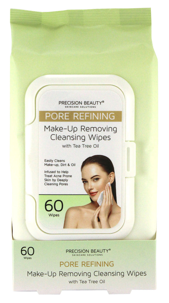 Precision Beauty Make Up Removing Cleansing Wipes, Tea Tree Oil 60ct