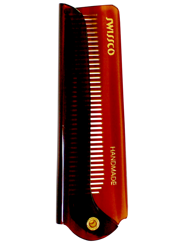 Tortoise Folding Comb, Fine Tooth
