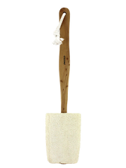 Double Sided Wooden Bath Brush 1 Side Natural Bristle 1 Side Loofah.