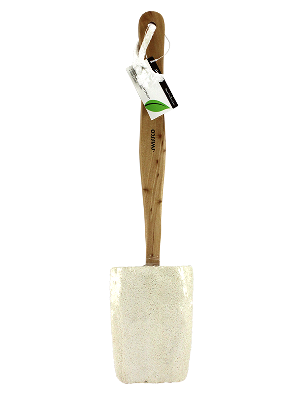 Double Sided Wooden Bath Brush 1 Side Natural Bristle 1 Side Loofah.
