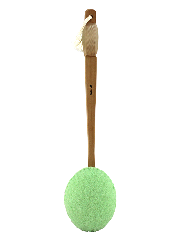 Exfoliating Body Sponge on Wooden Handle Cotton Rope