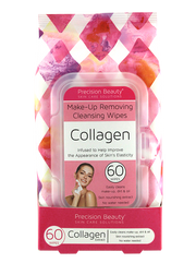 Precision Beauty Make Up Removing Cleansing Wipes, Collagen 60ct