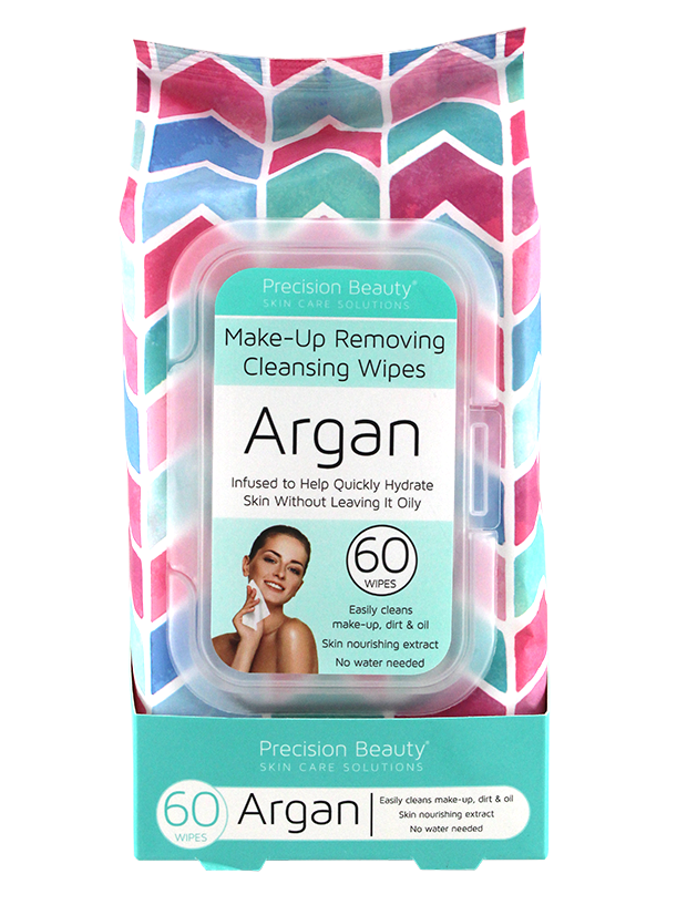 Precision Beauty Make Up Removing Cleansing Wipes, Argan Oil 60ct