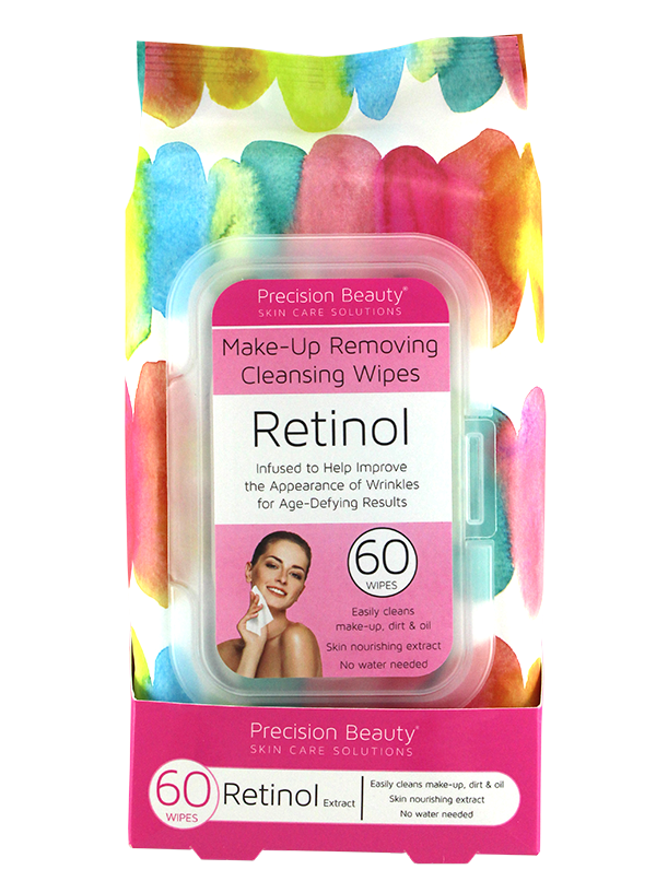 Precision Beauty Make Up Removing Cleansing Wipes, Retinol 60ct