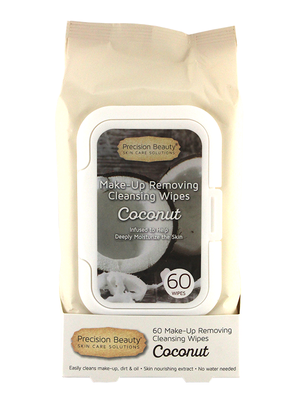 Precision Beauty Make Up Removing Cleansing Wipes, Coconut 60ct