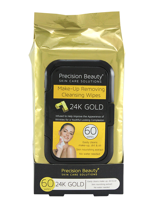 Precision Beauty Make Up Removing Cleansing Wipes, Gold 60ct