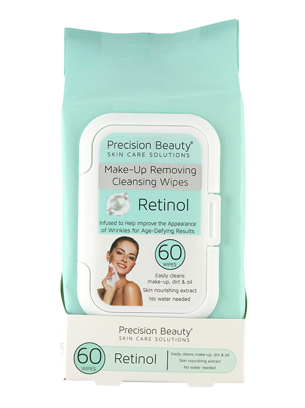 Precision Beauty Make Up Removing Cleansing Wipes, Retinol 60ct 