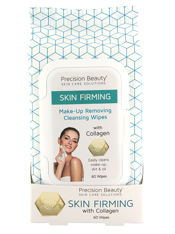 Precision Beauty Make Up Removing Cleansing Wipes, Collagen 60ct 