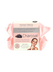 Precision Beauty 2 x 35ct  Make Up Removing Cleansing Wipes, Charcoal 