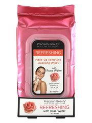MAKE UP REMOVING CLEANSING WIPES, ROSE WATER 60CT