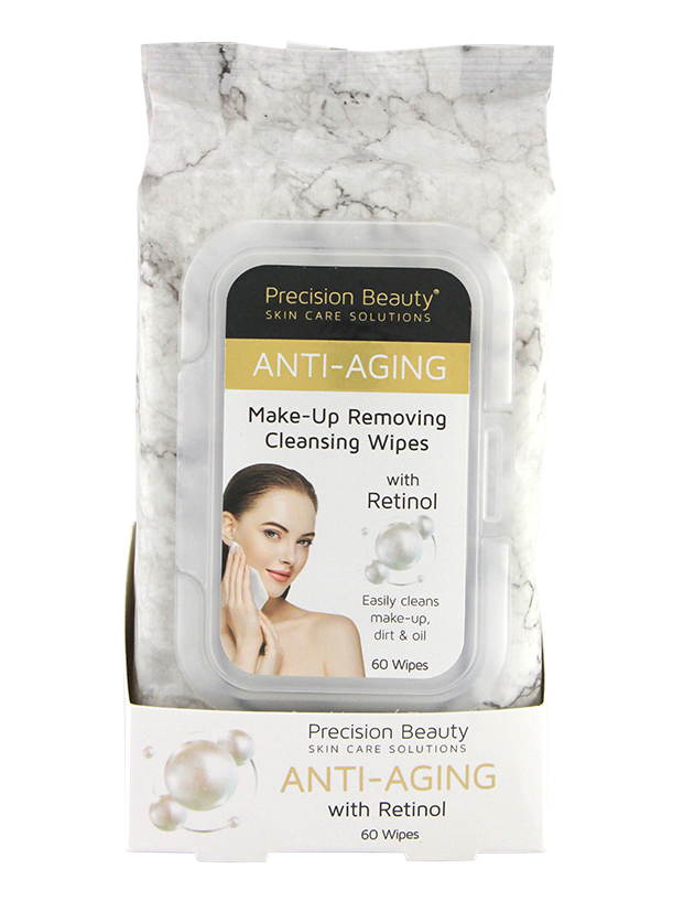 Precision Beauty Make Up Removing Cleansing Wipes, Retinol 60ct