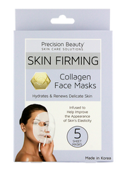 Precision Beauty 5 Pack Korean Facial Mask, Collagen (Pastel)