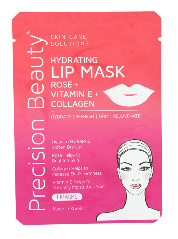 Precision Beauty 5 Pack Korean Lip Mask, Collagen, Rose Oil and Vitamin E