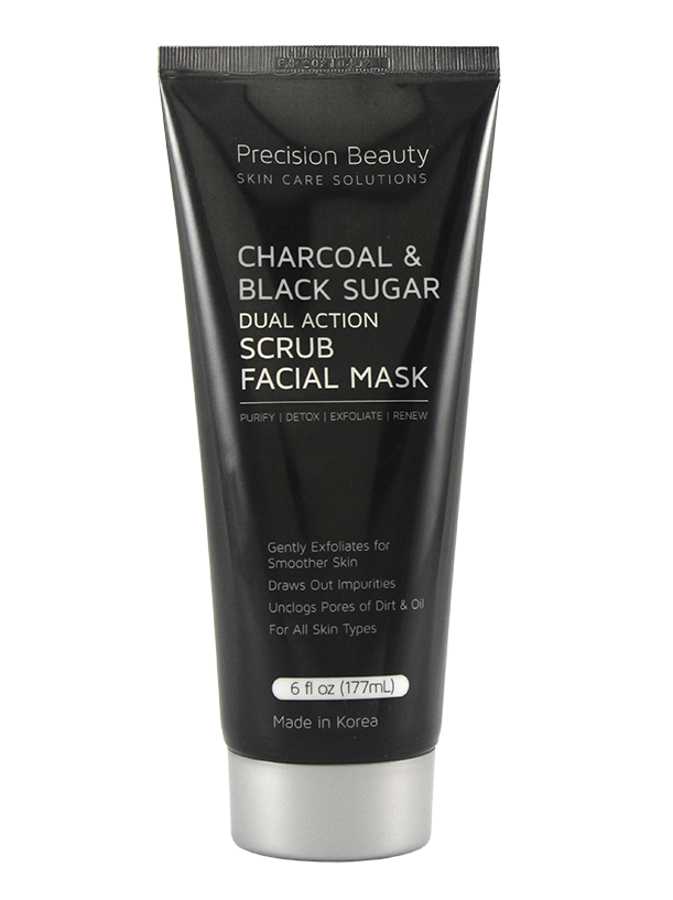 Precision Beauty Dual Action Scrub. Charcoal & Black Sugar 177ML