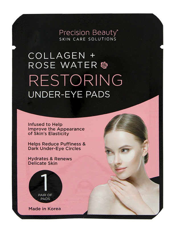 5 PAIR UNDER-EYE PADS, ROSE WATER & COLLAGEN