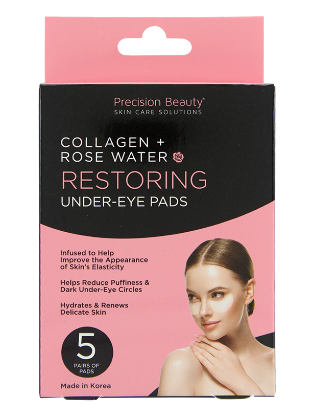 5 PAIR UNDER-EYE PADS, ROSE WATER & COLLAGEN