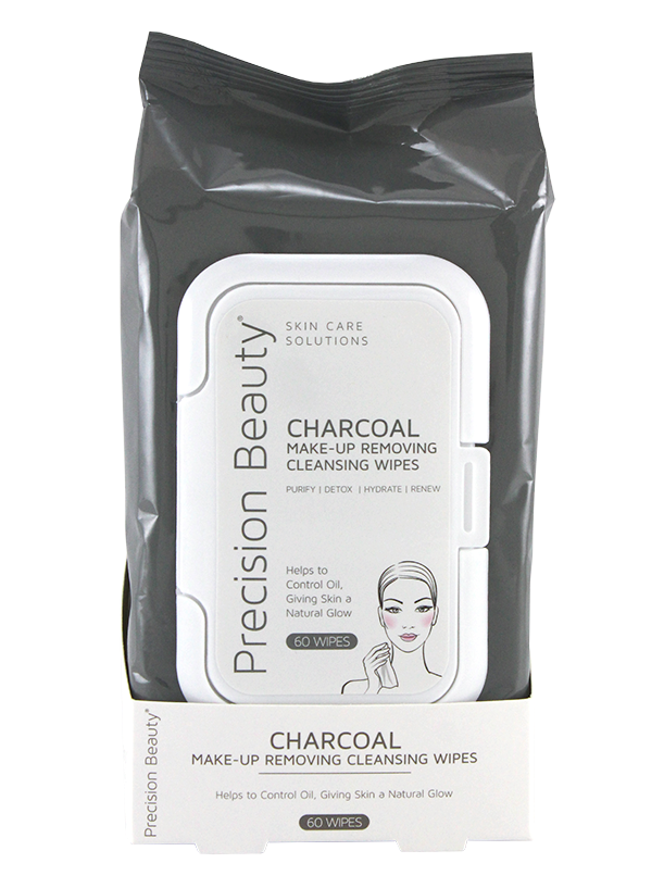 Precision Beauty Make Up Removing Cleansing Wipes, Charcoal 60ct (Modern)