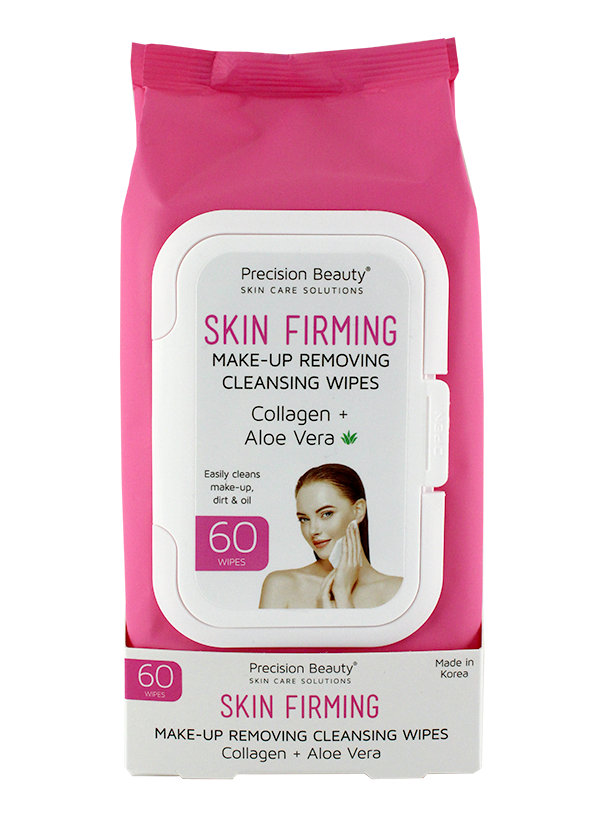 MAKE UP REMOVING CLEANSING WIPES, COLLAGEN & ALOE VERA 60CT