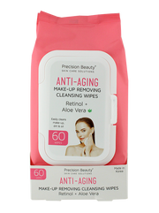 MAKE UP REMOVING CLEANSING WIPES, RETINOL & ALOE VERA 60CT