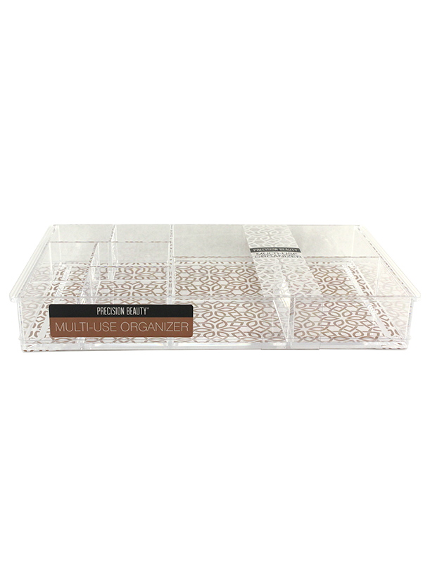 Large Tray Compartment Organizer Rose Gold