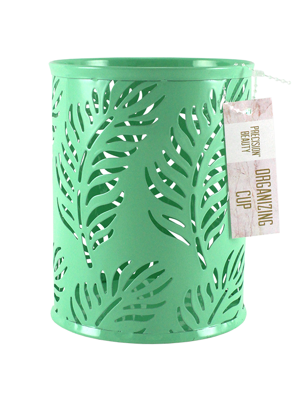 Large Cup Organizer Palm Pattern Green