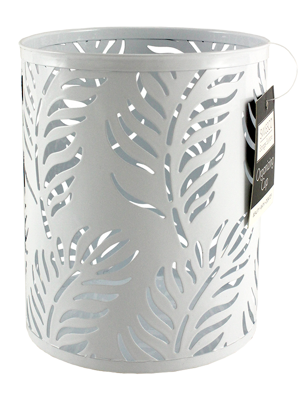 Large Cup Organizer Palm Pattern White