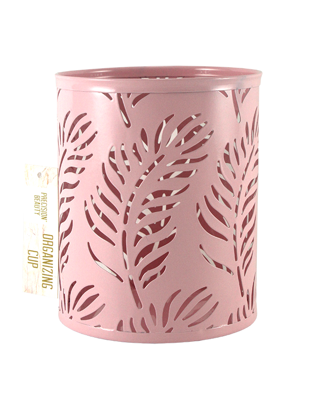 LARGE CUP METAL ORGANIZER. PALM PATTERN