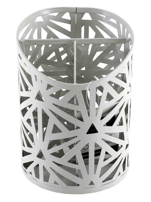 3 SECTION CUP METAL ORGANIZER.TRIANGLES PATTERN