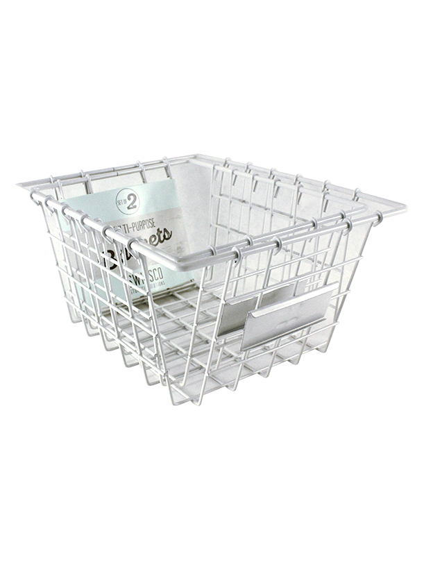 2PC WIRE METAL BASKET ORGANIZER