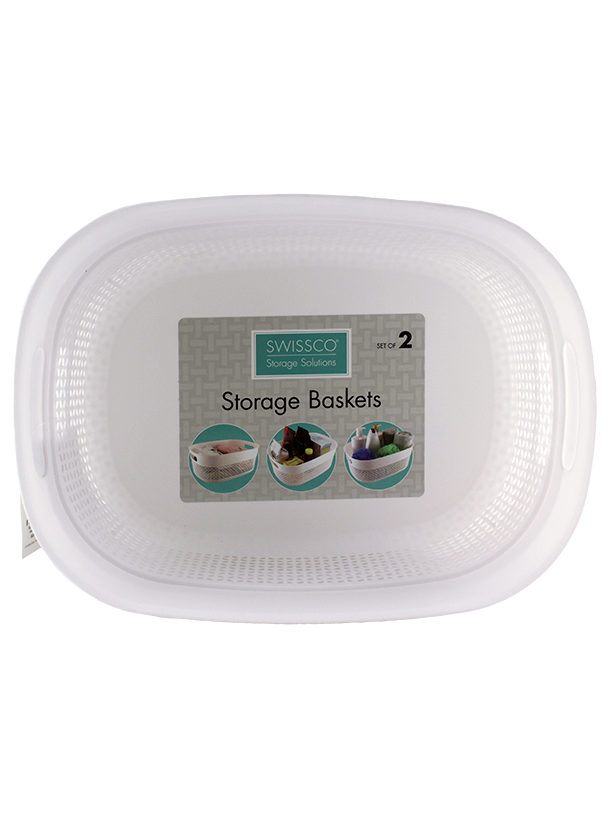2PC SET PLASTIC STORAGE BINS