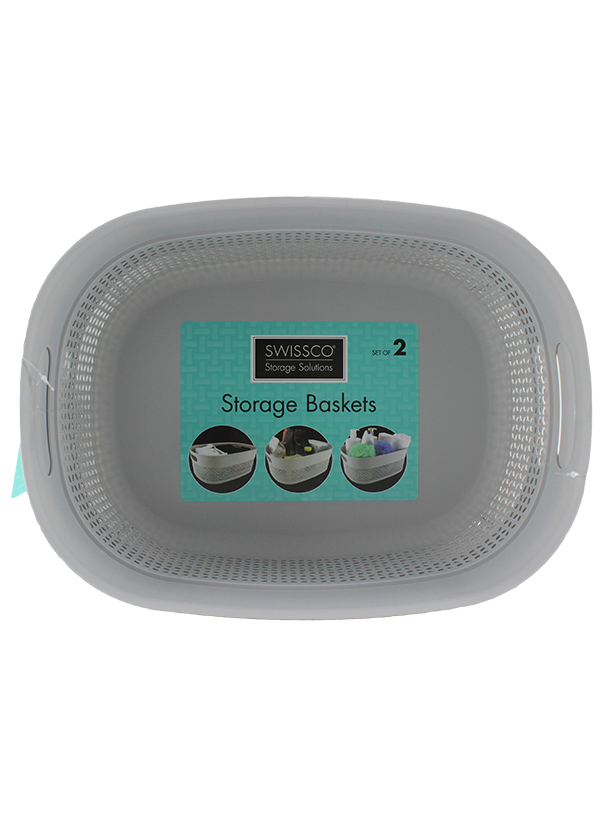 2PC SET PLASTIC STORAGE BINS