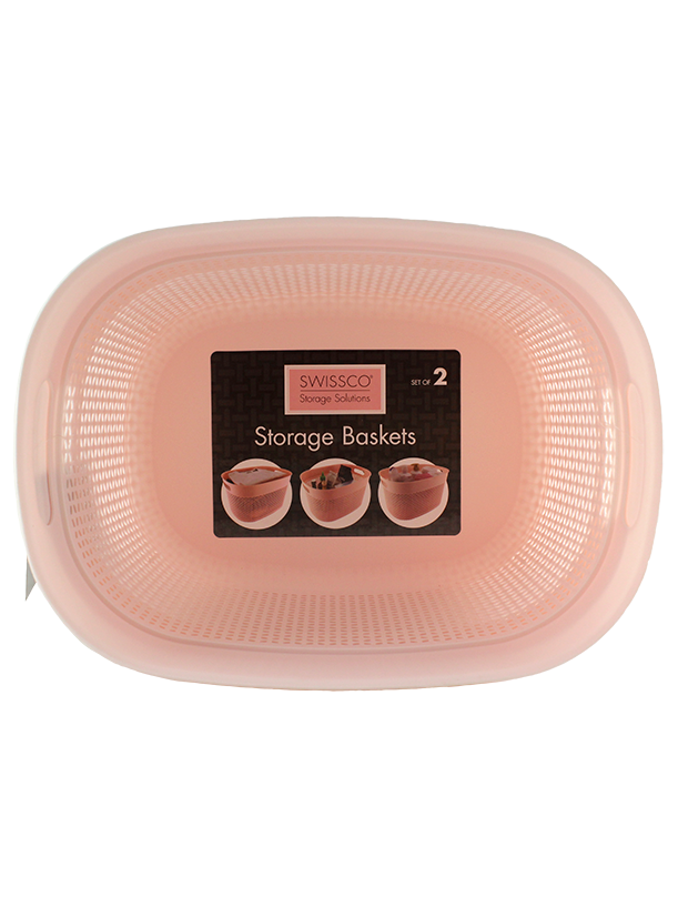 2PC SET PLASTIC STORAGE BINS