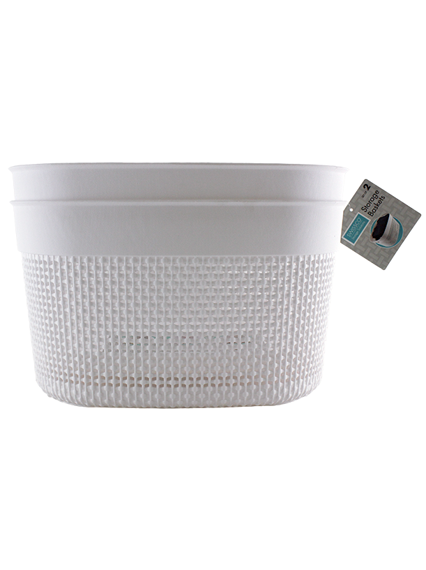 2PC SET PLASTIC STORAGE BINS