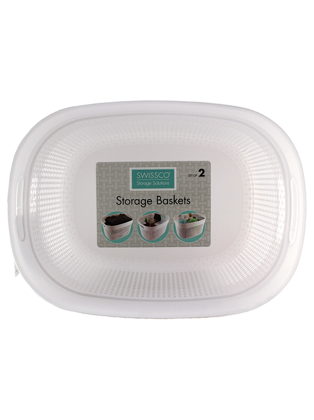 2PC SET PLASTIC STORAGE BINS