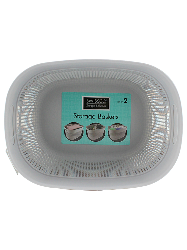 2PC SET PLASTIC STORAGE BINS