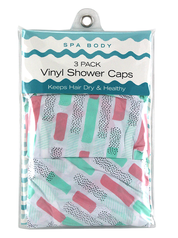 Spa Body Vinyl Shower Cap 3 pack
