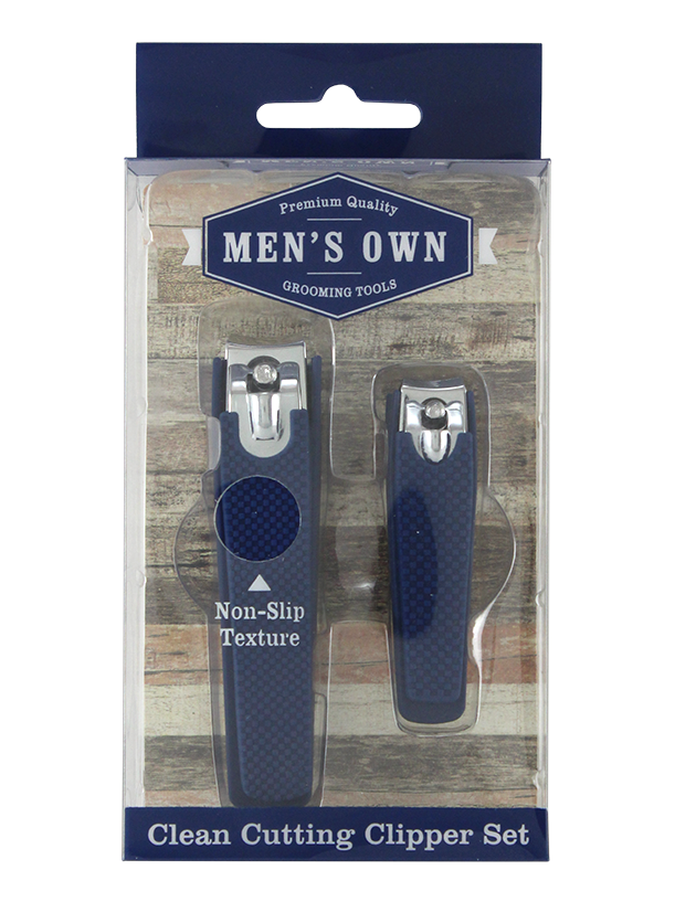 Men's 2pc Nail Clipper Set w/Soft Touch Grip