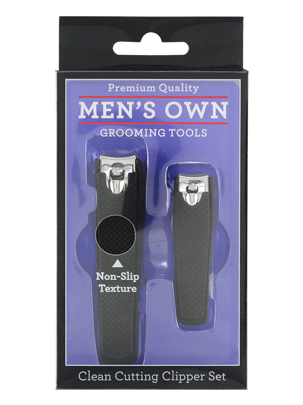 Men's 2pc Nail Clipper Set w/Soft Touch Grip