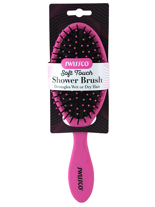 SOFT TOUCH SHOWER HAIR BRUSH/LIGHT PINK,LIGHT PURPLE,TEAL