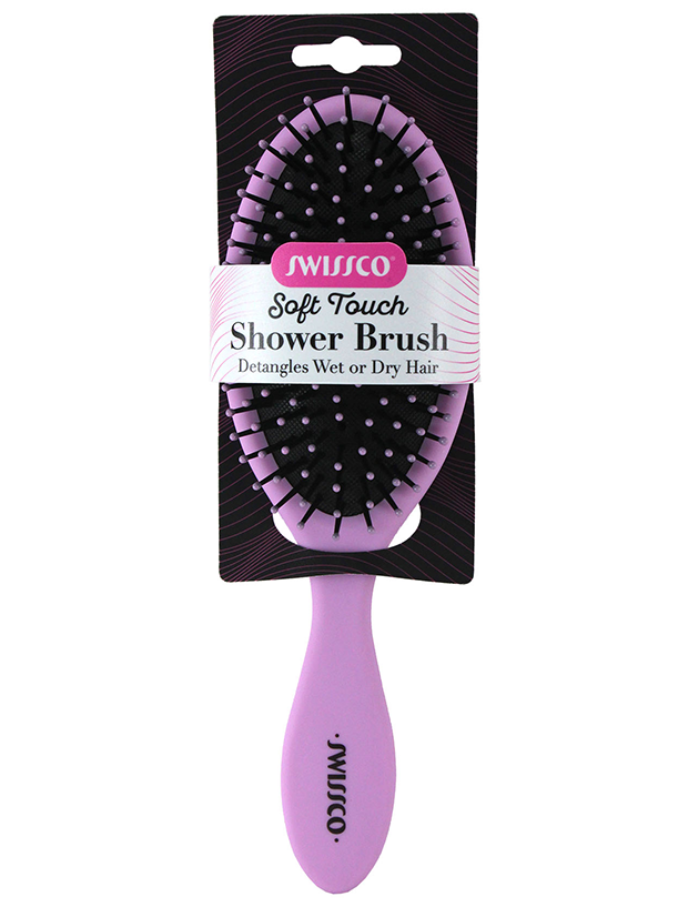 SOFT TOUCH SHOWER HAIR BRUSH/LIGHT PINK,LIGHT PURPLE,TEAL