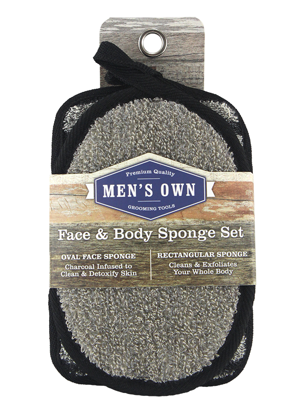 2PC FACE SPONGE PAD AND DUAL TEXTURE BATH SPONGE