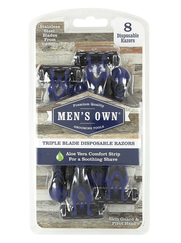 8PK TRIPLE BLADE DISPOSABLE RAZORS