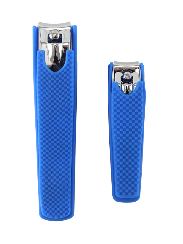 2PC NAIL CLIPPER SET W/SOFT TOUCH GRIP  IN PET BOX